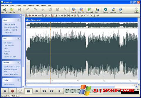 Screenshot WavePad Sound Editor Windows XP