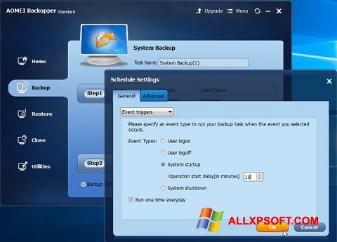 Screenshot AOMEI Backupper Windows XP