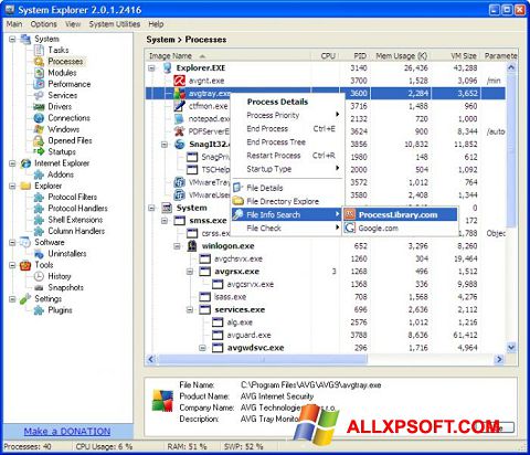 Screenshot System Explorer Windows XP