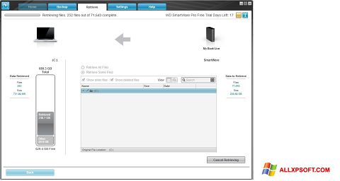 Screenshot WD SmartWare Windows XP
