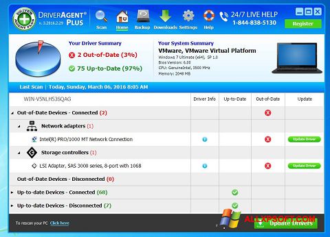 Screenshot DriverAgent Windows XP