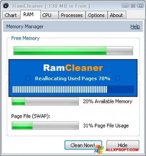 Screenshot RamCleaner Windows XP